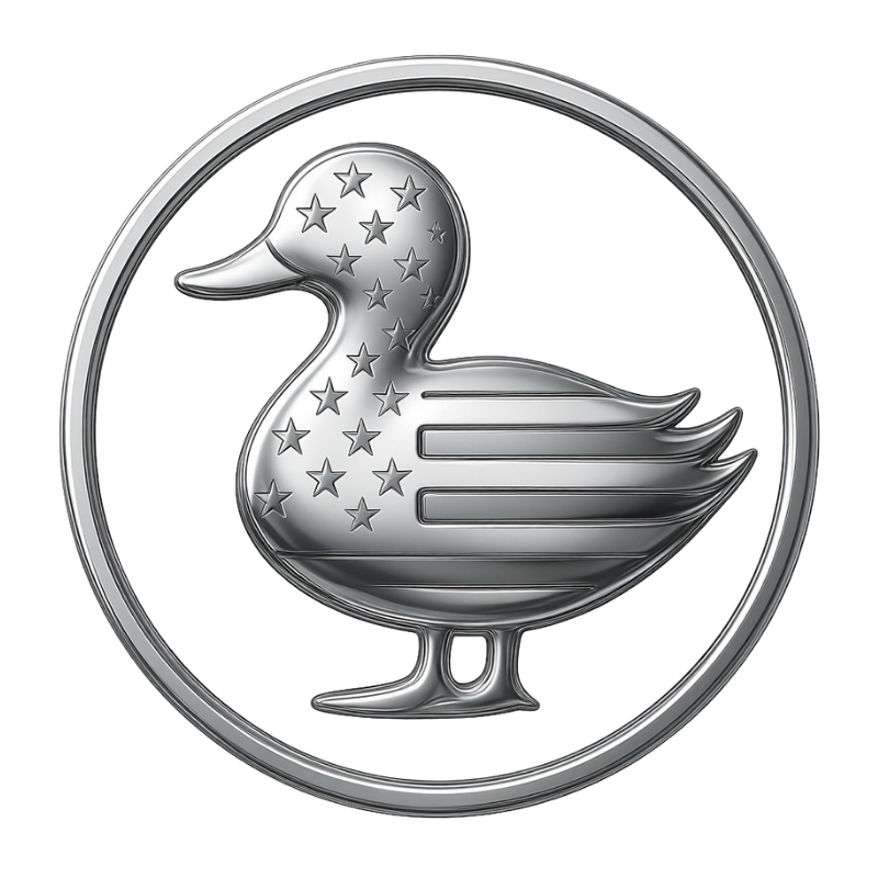 My Ride Is Ducked — Chrome Flagship Duck Medallion